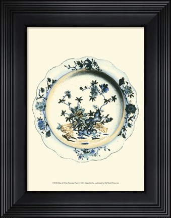 Framed Blue &amp; White Porcelain Plate I Print
