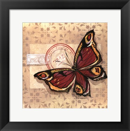 Framed Le Papillon I Print