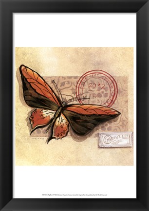 Framed Le Papillon II Print