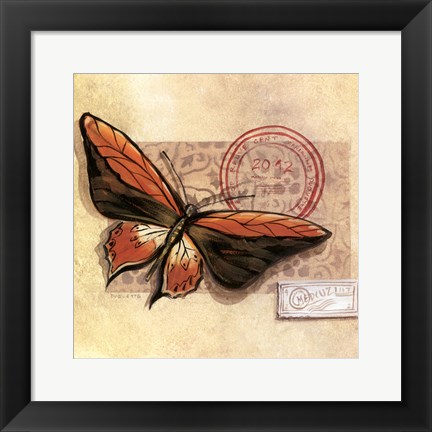 Framed Le Papillon II Print