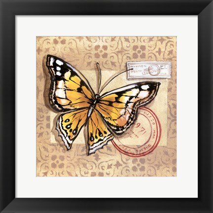 Framed Le Papillon IV Print