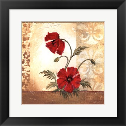 Framed Red Poppies II Print