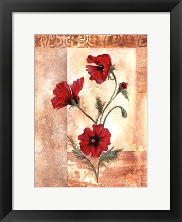 Framed Red Poppies III Print