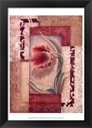 Framed Red Tulip Collage I Print