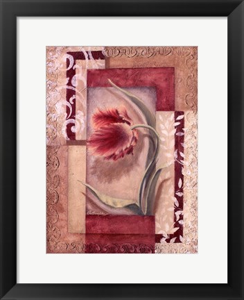 Framed Red Tulip Collage I Print