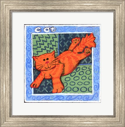 Framed Whimsical Cat Print