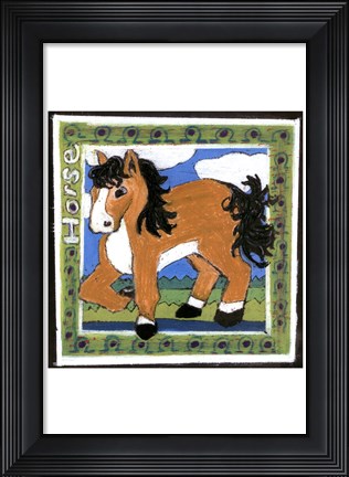 Framed Whimsical Horse Print