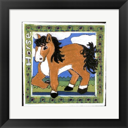 Framed Whimsical Horse Print