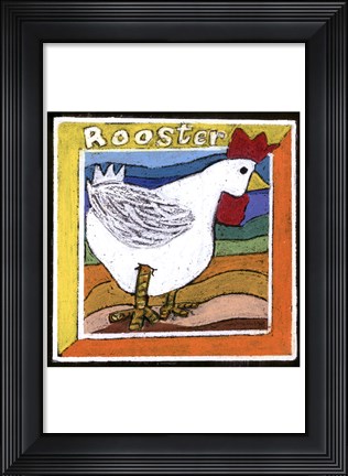 Framed Whimsical Rooster Print