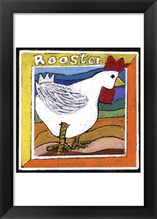 Framed Whimsical Rooster Print