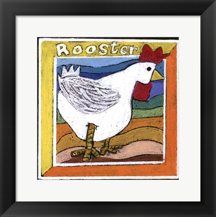 Framed Whimsical Rooster Print