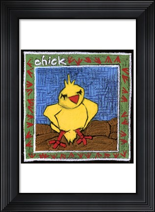 Framed Whimsical Chick Print