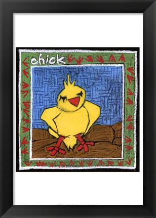 Framed Whimsical Chick Print