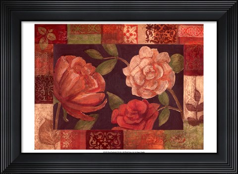 Framed Floral Patchwork II Print