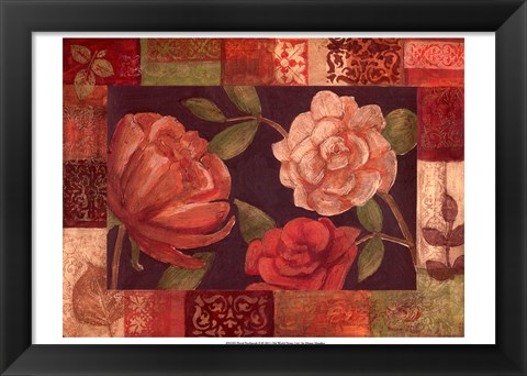 Framed Floral Patchwork II Print