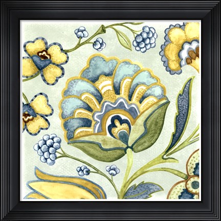 Framed Decorative Golden Bloom III Print