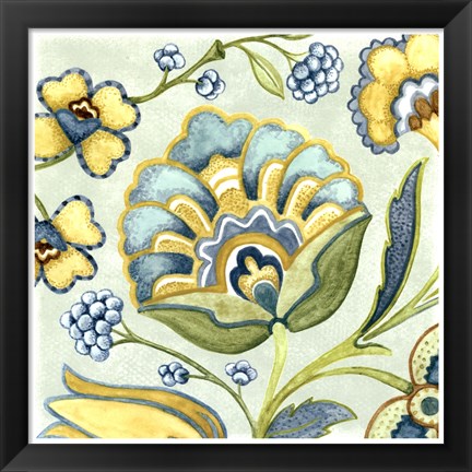 Framed Decorative Golden Bloom III Print