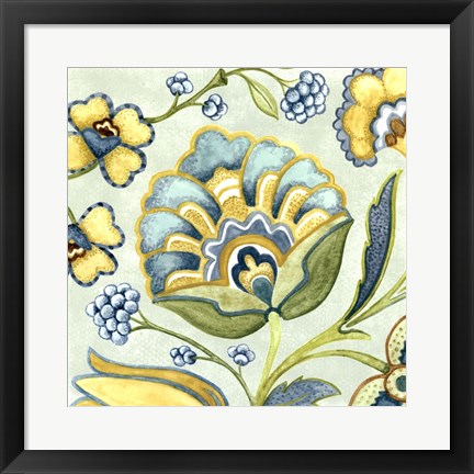 Framed Decorative Golden Bloom III Print