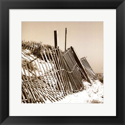 Framed Fences in the Sand I Print