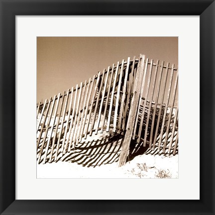 Framed Fences in the Sand II Print