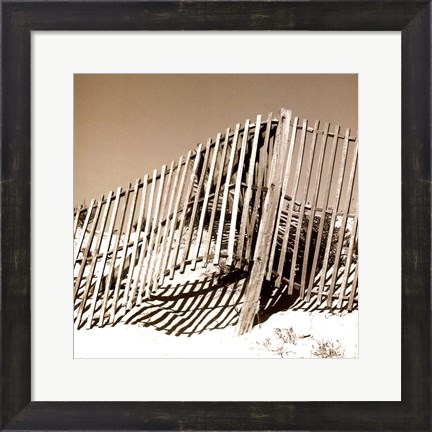 Framed Fences in the Sand II Print