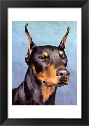 Framed Dog Portrait-Dobie Print