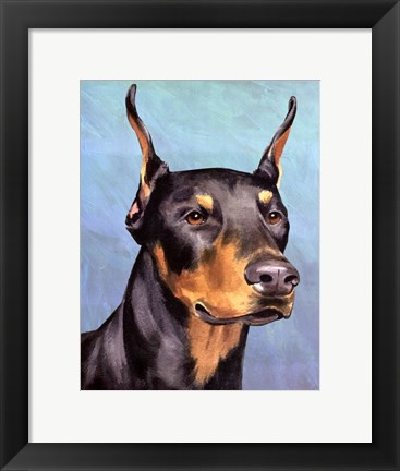 Framed Dog Portrait-Dobie Print