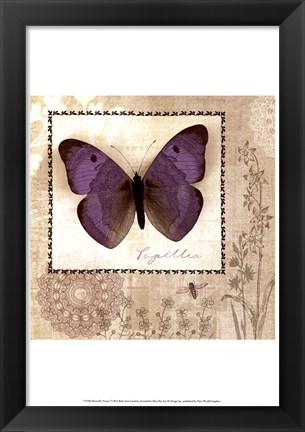 Framed Butterfly Notes I Print