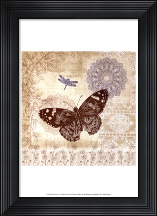 Framed Butterfly Notes II Print
