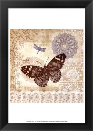 Framed Butterfly Notes II Print