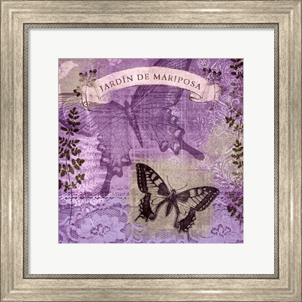 Framed Butterfly Notes III Print