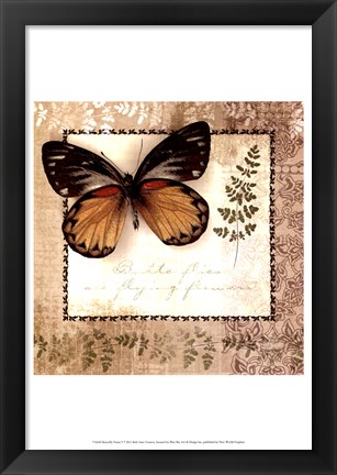 Framed Butterfly Notes V Print