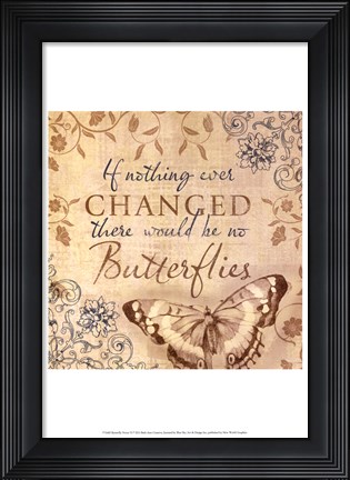 Framed Butterfly Notes VI Print