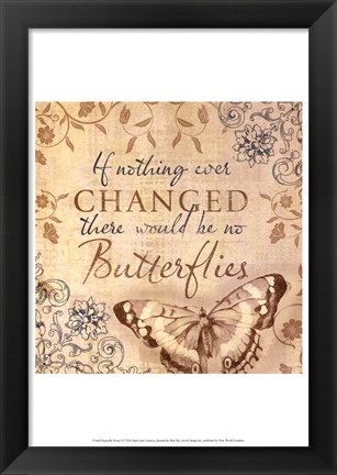 Framed Butterfly Notes VI Print