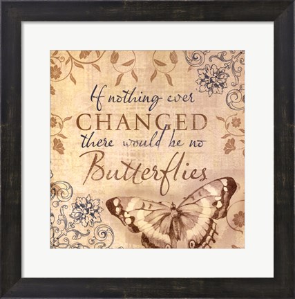 Framed Butterfly Notes VI Print