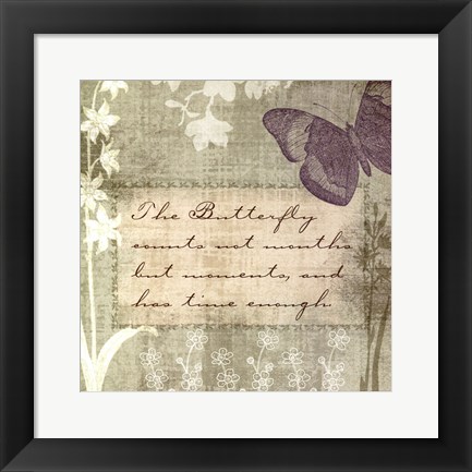 Framed Butterfly Notes VII Print