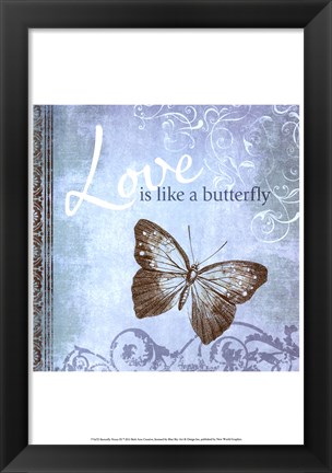 Framed Butterfly Notes IX Print