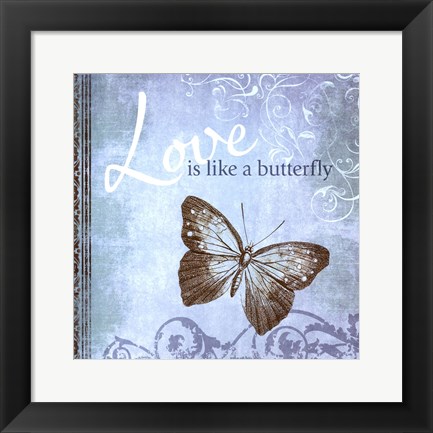 Framed Butterfly Notes IX Print