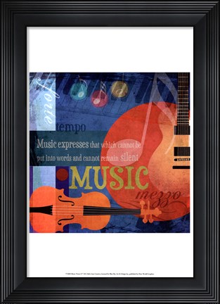 Framed Music Notes X Print