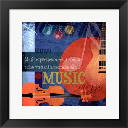 Framed Music Notes X Print