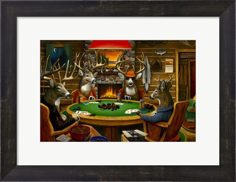 Framed Deer Camp Print