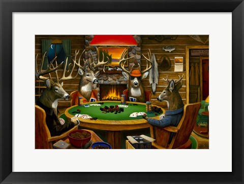 Framed Deer Camp Print