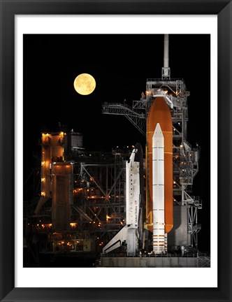 Framed Space Shuttle Discovery under a Full Moon Print