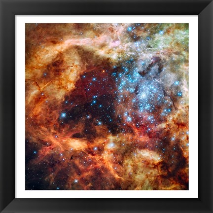 Framed Hubble Space Telescope image of the R136 Super Star Cluster Print