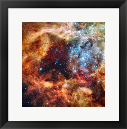 Framed Hubble Space Telescope image of the R136 Super Star Cluster Print