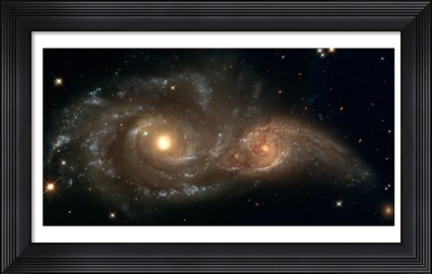 Framed Colliding Spiral Galaxies Print