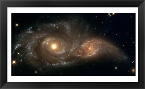 Framed Colliding Spiral Galaxies Print