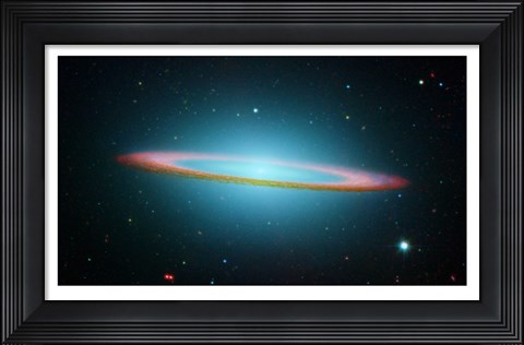 Framed Sombrero Galaxy in Infrared Light Print