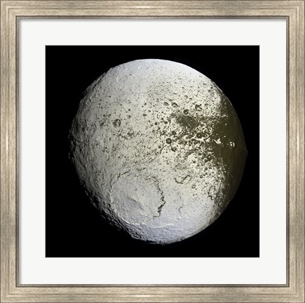 Framed Saturn&#39;s Moon Lapetus Print