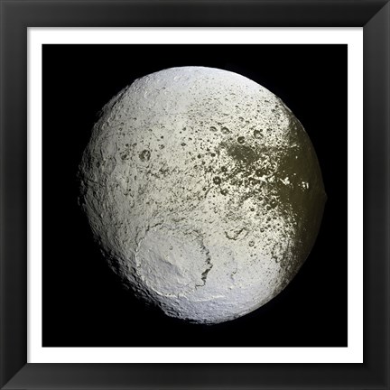 Framed Saturn&#39;s Moon Lapetus Print